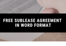 Free Sublease Agreement in Word Format