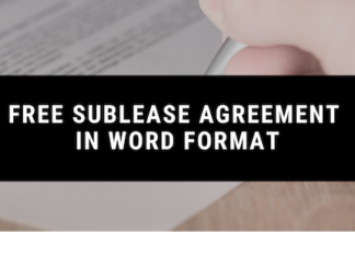 Free Sublease Agreement in Word Format