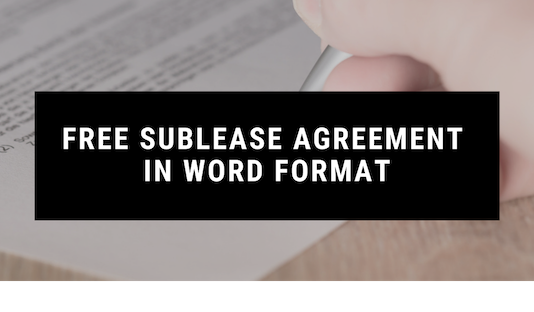 Free Sublease Agreement in Word Format