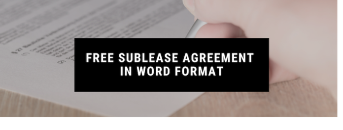 Free Sublease Agreement in Word Format
