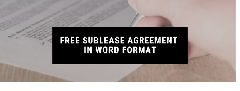 free sublease rental agreement